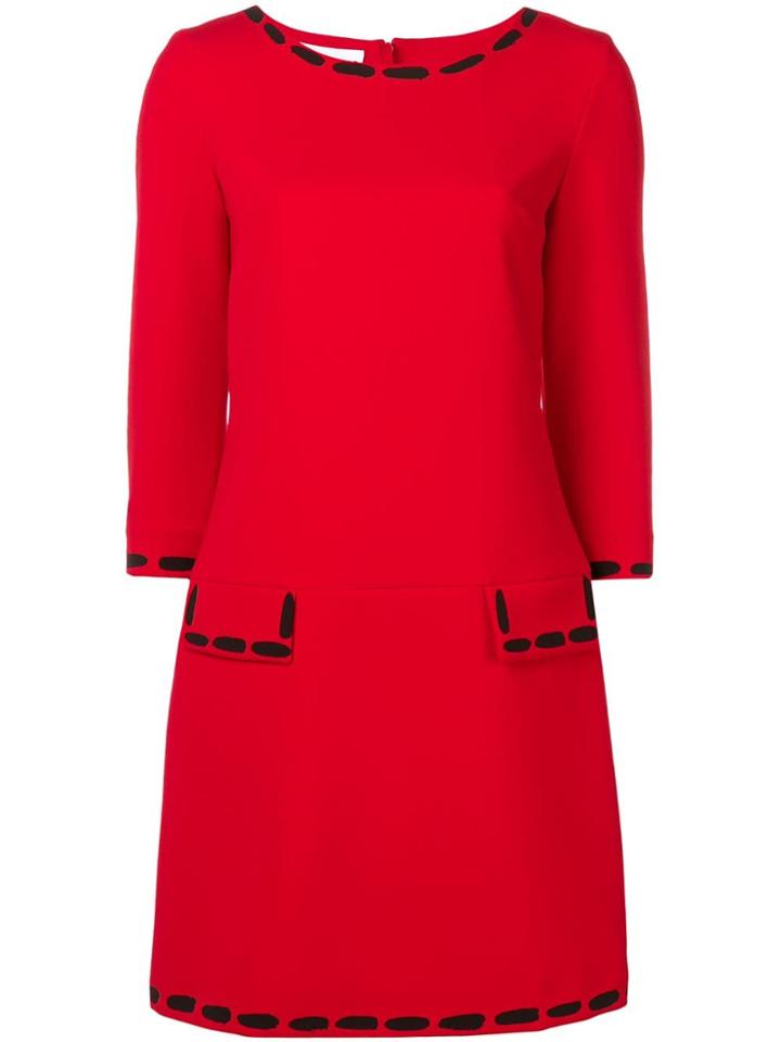Moschino Stitch Print Dress - Red