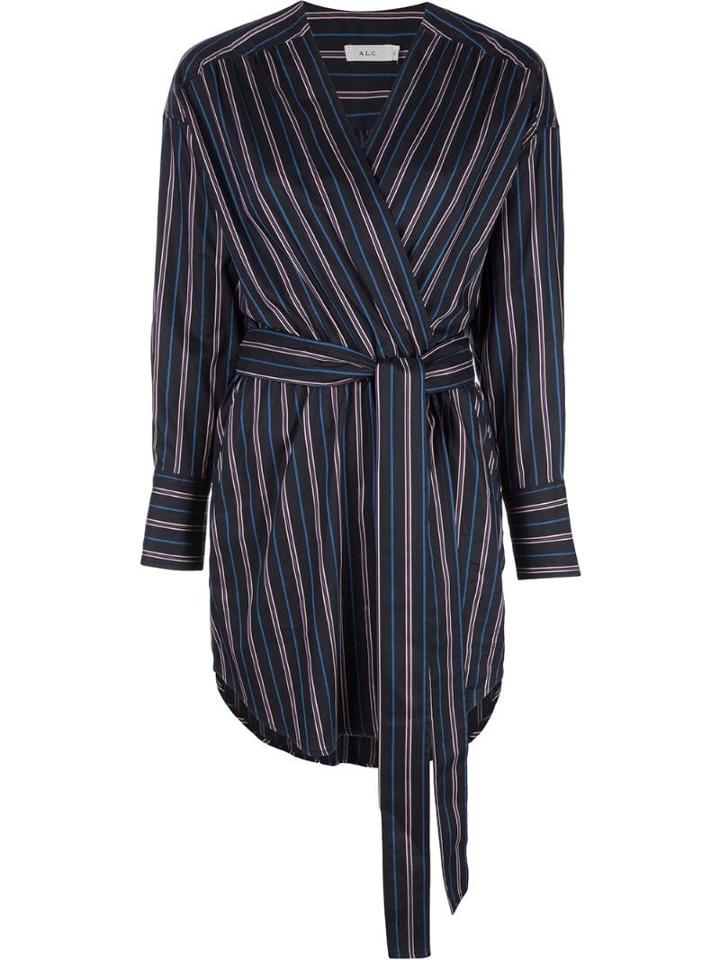 A.l.c. Striped Wrap Dress - Blue