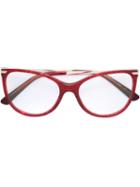 Bulgari Cat Eye Glasses, Red, Acetate/metal (other)