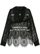 Maison Mihara Yasuhiro Lace Body Embroidered Hoodie - Black