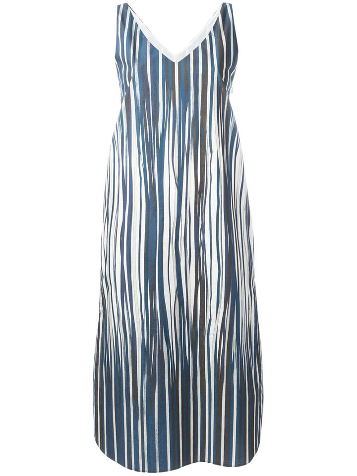 Stephan Schneider - Striped Midi Dress - Women - Cotton - M, Blue, Cotton