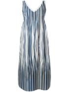 Stephan Schneider - Striped Midi Dress - Women - Cotton - M, Blue, Cotton