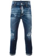 Dsquared2 Glam Head Distressed Patchwork Jeans - Blue
