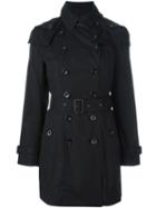 Burberry Padded 'reymoore' Trench Coat, Women's, Size: 14, Black, Cotton/cupro/polyamide/nylon