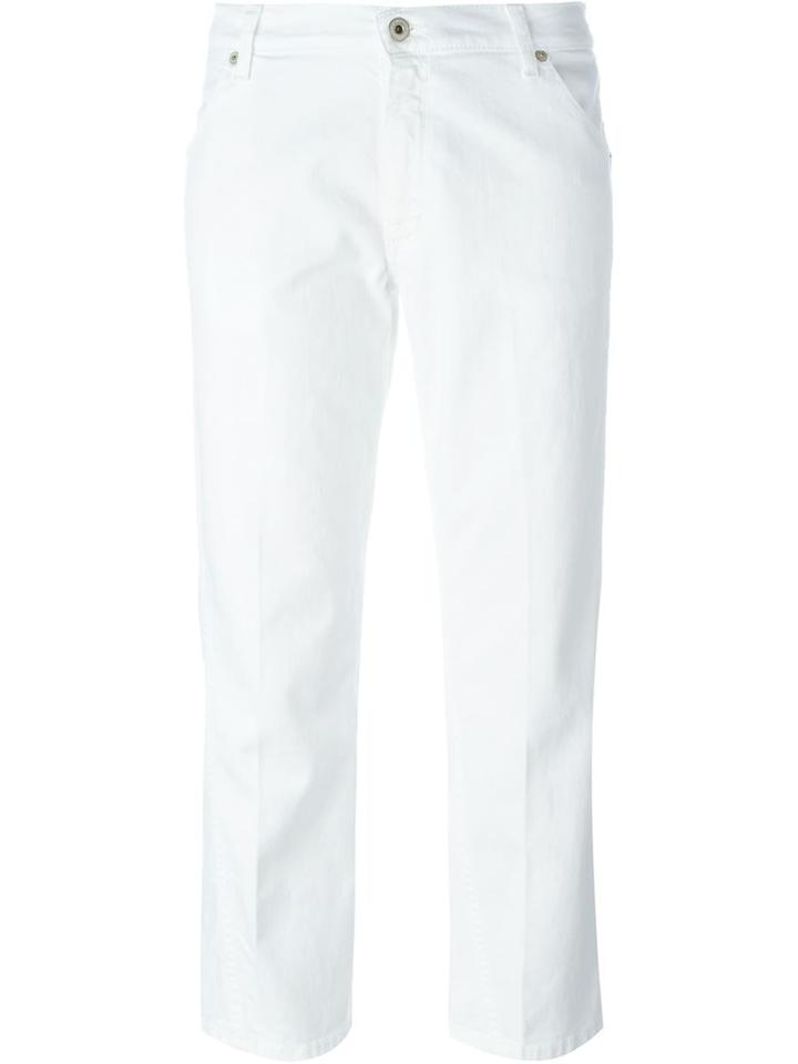 Dondup Cropped Jeans, Women's, Size: 29, White, Cotton/spandex/elastane