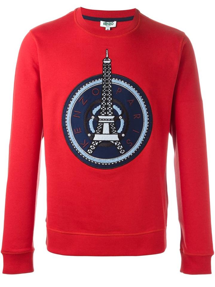Kenzo 'eiffel Tower' Sweatshirt, Men's, Size: Small, Red, Cotton