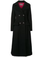 Alberta Ferretti Double Breasted Coat - Black