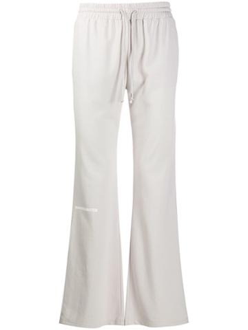 Wwwm Logo Flared Track Trousers - Neutrals