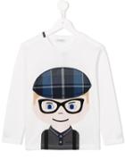 Dolce & Gabbana Kids Boy Face T-shirt, Size: 2 Yrs, White