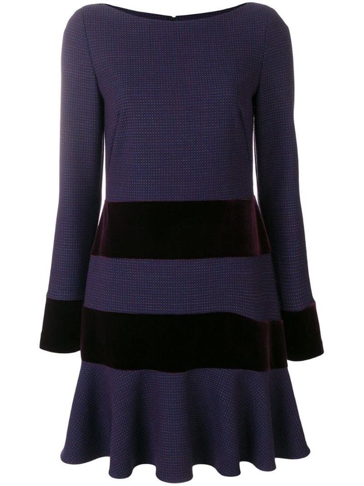 Talbot Runhof Striped Stretch Dress - Purple