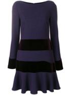 Talbot Runhof Striped Stretch Dress - Purple