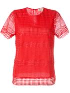 Michael Michael Kors Patterned Panel T-shirt, Women's, Size: Large, Pink/purple, Polyester/cotton