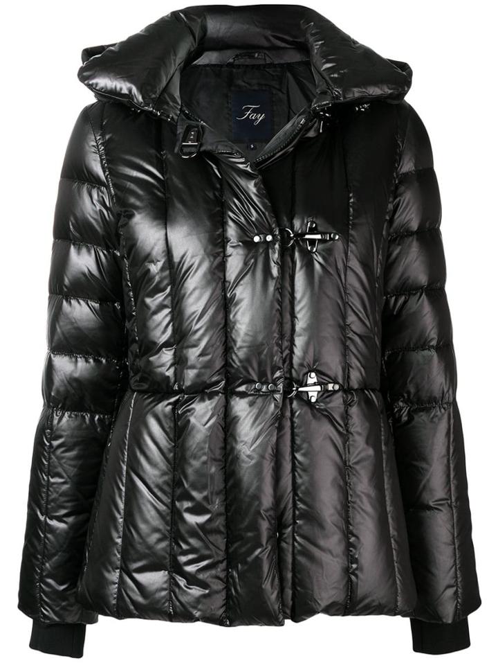 Fay Short Puffer Jacket - Black