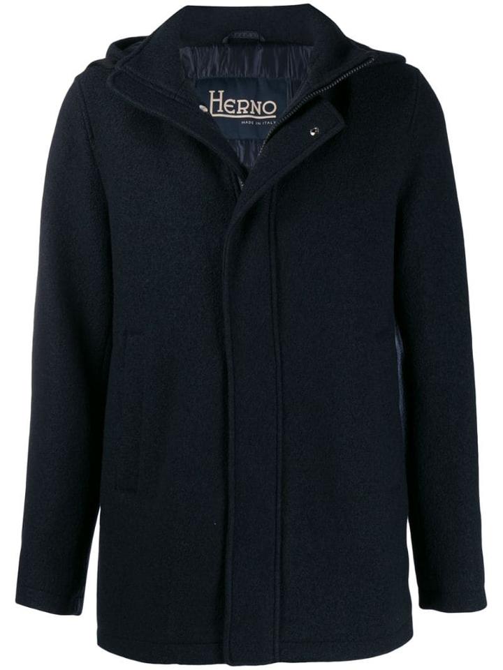 Herno Virgin Wool Hooded Jacket - Blue