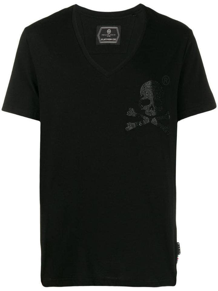 Philipp Plein V-neck Skull T-shirt - Black
