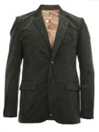 Undercover Notched Lapel Ribbed Blazer, Men's, Size: 5, Green, Cotton/polyester/cupro