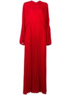 Valentino Pleated Evening Dress - Red