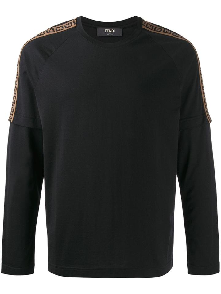 Fendi Ff Layer Effect Long-sleeved T-shirt - Black