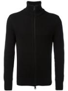 Ami Alexandre Mattiussi - Ribbed Zip Cardigan - Men - Virgin Wool - L, Black, Virgin Wool