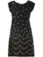 Philosophy Di Lorenzo Serafini Floral Print Ruffle Dress, Women's, Size: 46, Black, Rayon