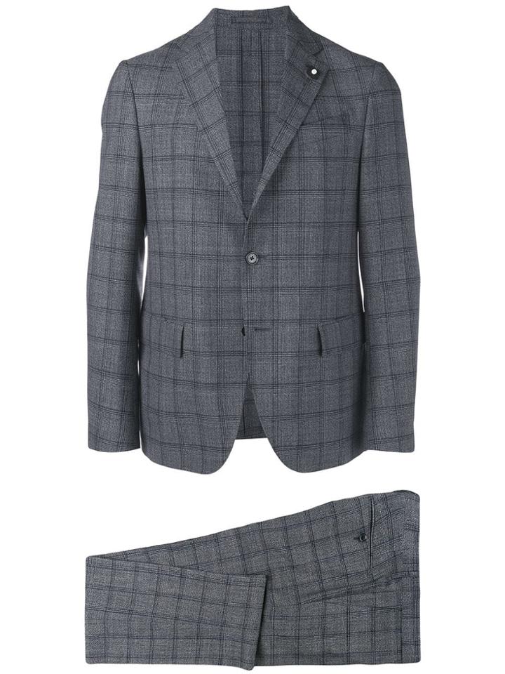 Lardini Checked Glen Suit - Blue