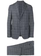 Lardini Checked Glen Suit - Blue