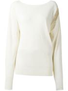 Mm6 Maison Margiela Knitted Cut-out Sweater - Nude & Neutrals