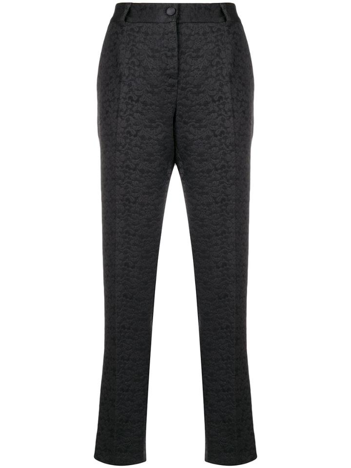 Dolce & Gabbana Brocade Cropped Trousers - Black