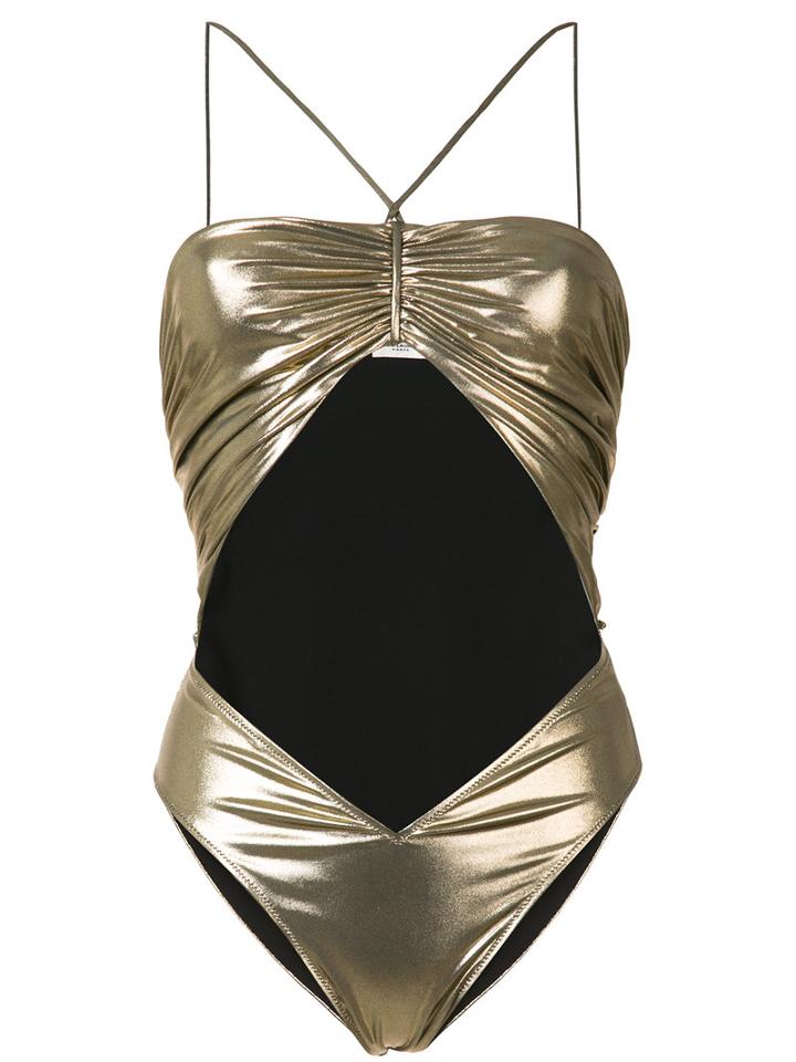 Saint Laurent - Cut-out Body - Women - Spandex/elastane/viscose - 38, Grey, Spandex/elastane/viscose