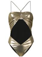 Saint Laurent - Cut-out Body - Women - Spandex/elastane/viscose - 38, Grey, Spandex/elastane/viscose