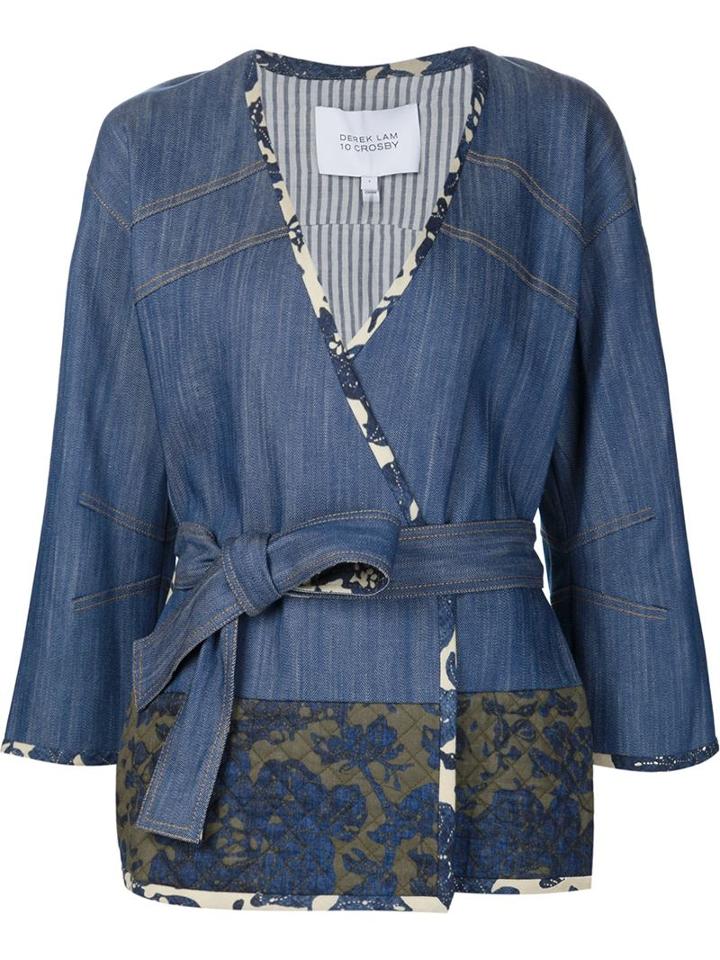 Derek Lam 10 Crosby Patchwork Style Wrap Jacket