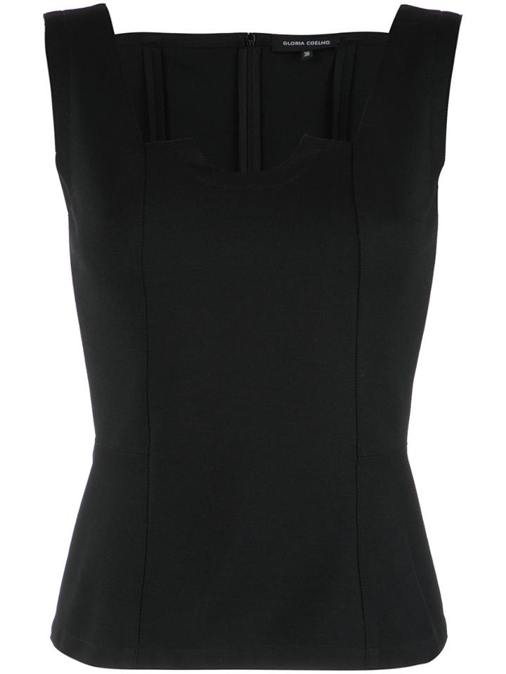 Gloria Coelho Sheer Panels Top - Black