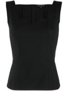 Gloria Coelho Sheer Panels Top - Black