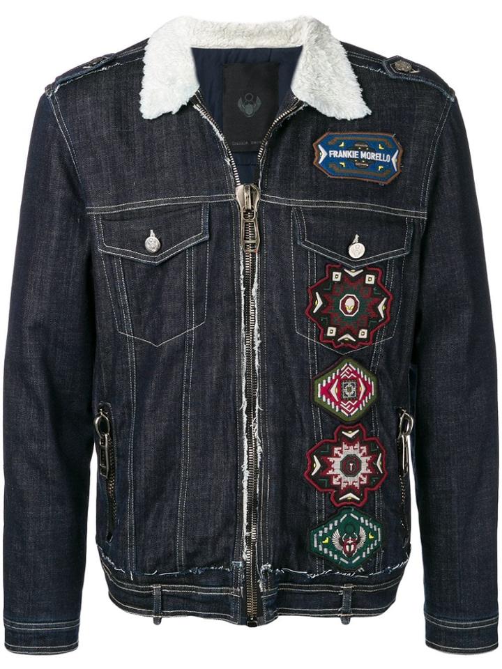 Frankie Morello Patch Denim Jacket - Blue