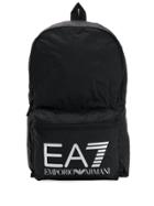 Ea7 Emporio Armani Logo Zipped Backpack - Black