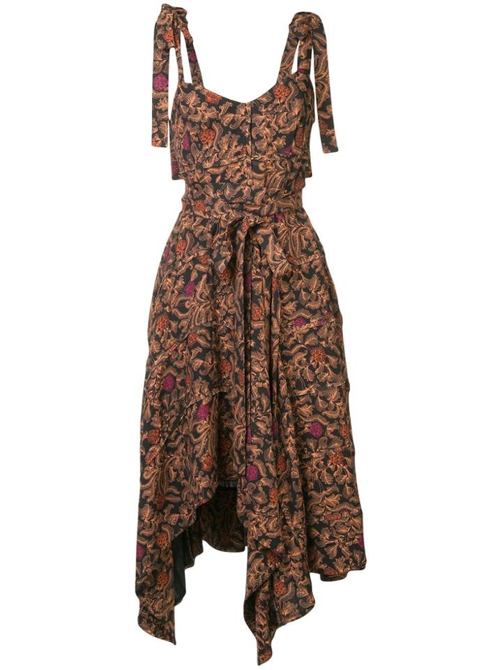 Proenza Schouler Printed Asymmetric Dress - Black