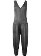Pleats Please By Issey Miyake Sleeveless Pleated Jumpsuit, Women's, Size: 2, Grey, Polyester