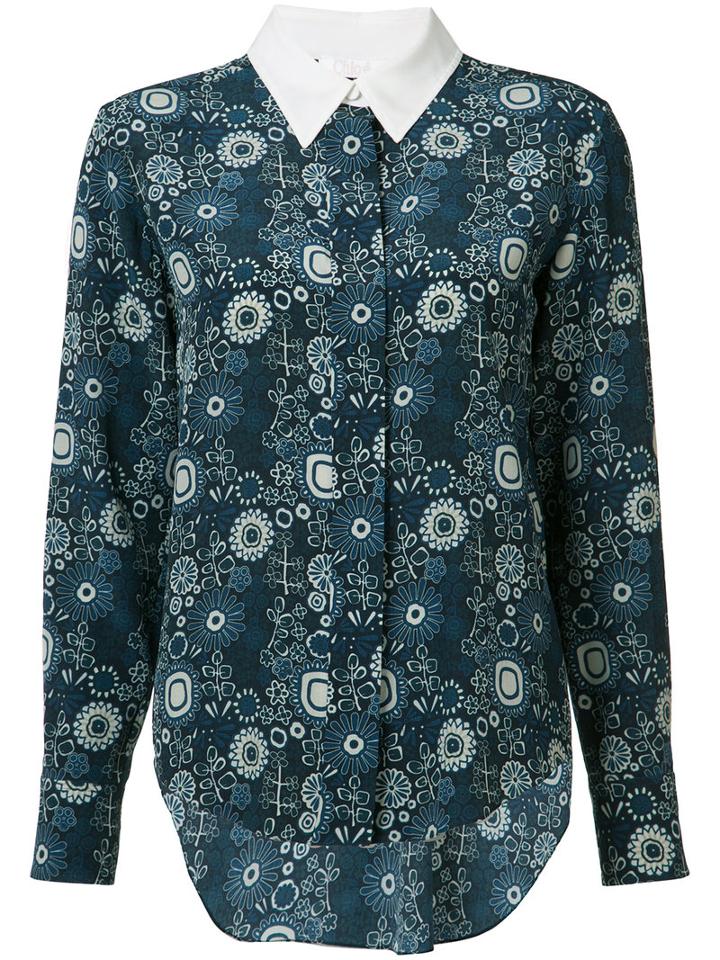Chloé Floral Print Shirt, Women's, Size: 40, Blue, Silk