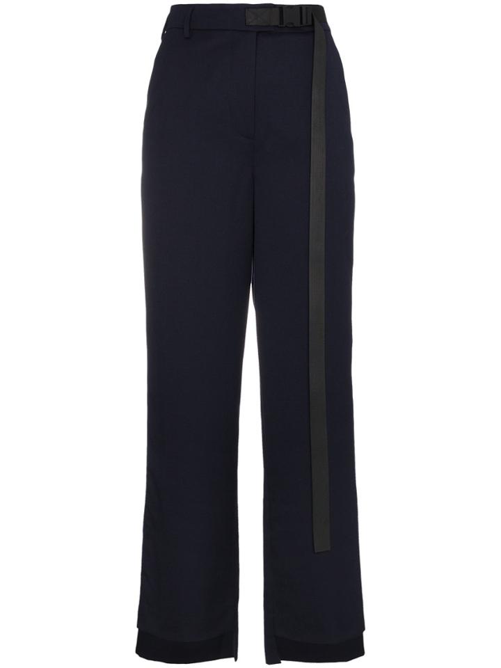 Shushu/tong Wool Trousers With Belt - Blue