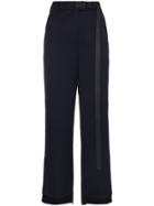 Shushu/tong Wool Trousers With Belt - Blue