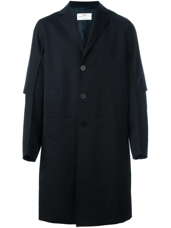 Oamc Stitching Detail Coat - Blue