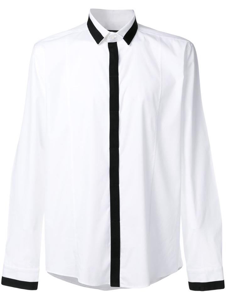 Les Hommes Tape Placket Shirt - White