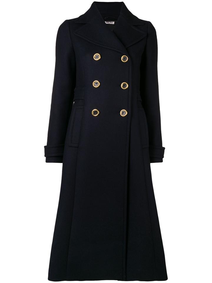 Miu Miu Classic Double-breasted Coat - Blue