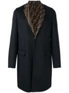Fendi Ff Motif Single-breasted Coat - Black