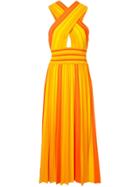 Carolina Herrera Striped Halterneck Dress - Orange