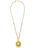 Elizabeth Cole Crystal Pendant Necklace - Metallic