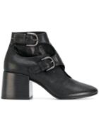 Mm6 Maison Margiela Buckled Block Heel Ankle Boots - Black