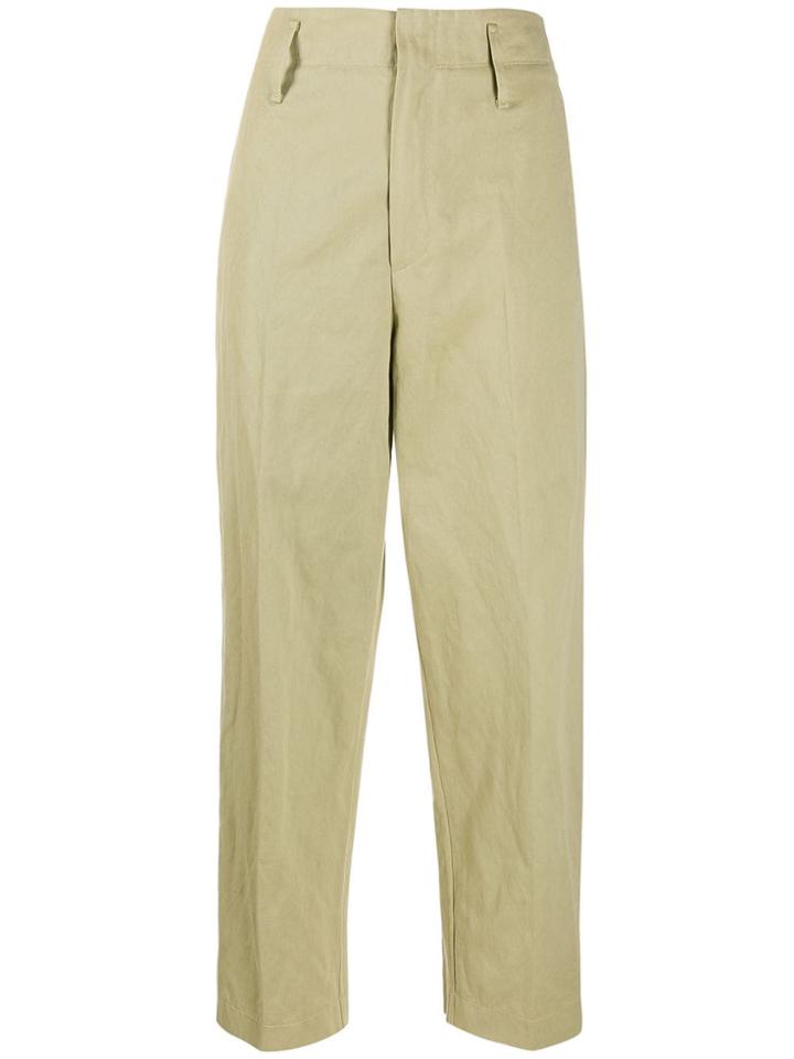 Forte Forte High-waisted Loose Fit Trousers - Green