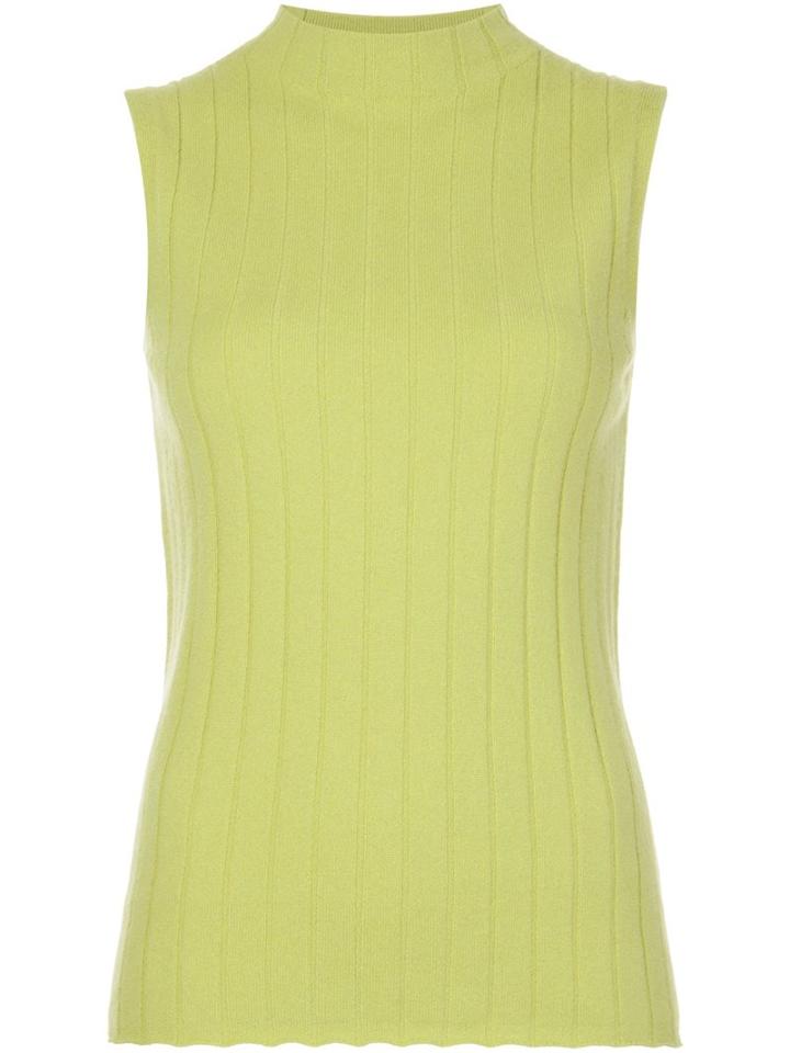 Lafayette 148 Sleeveless Mock Neck Top, Women's, Size: Xl, Green, Cashmere
