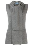 Prada Scarf Style Knitted Top - Grey
